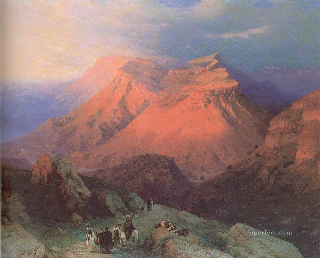 mountain village gunib in daghestan view from the east Ivan Aivazovsky Oil Paintings